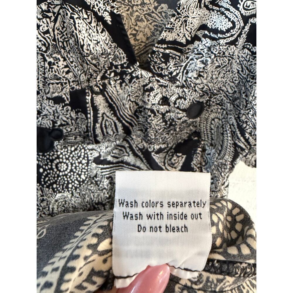 Kaffe Denmark Paisley Dress Size 36 Black White Kimono Sleeve Boho Mini - Picture 7 of 9